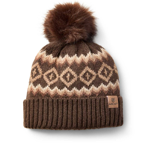Ariat Bristol Pattern Ladies Beanie - Chocolate Brown